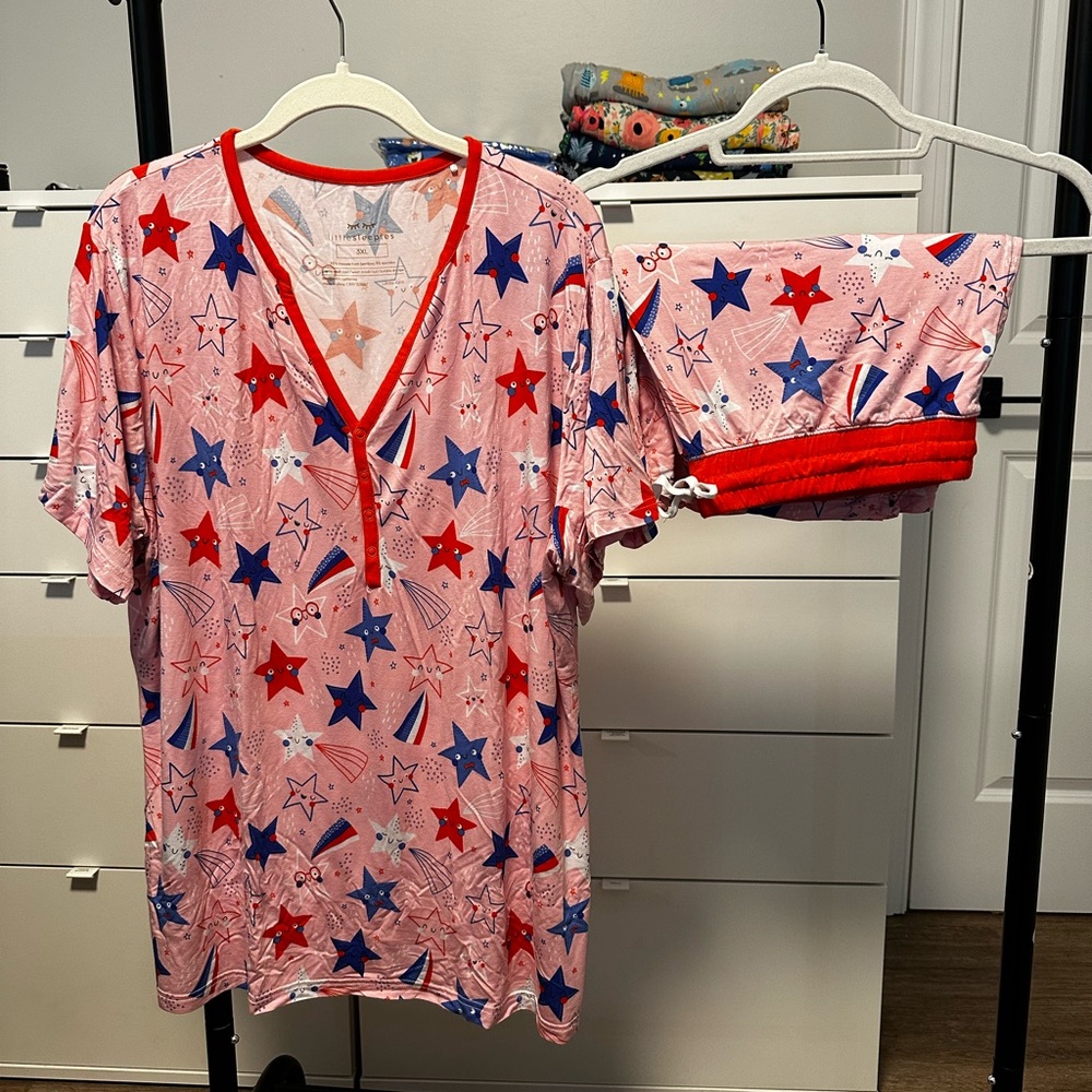 Little Sleepies Pink Stars and Stripes Set
